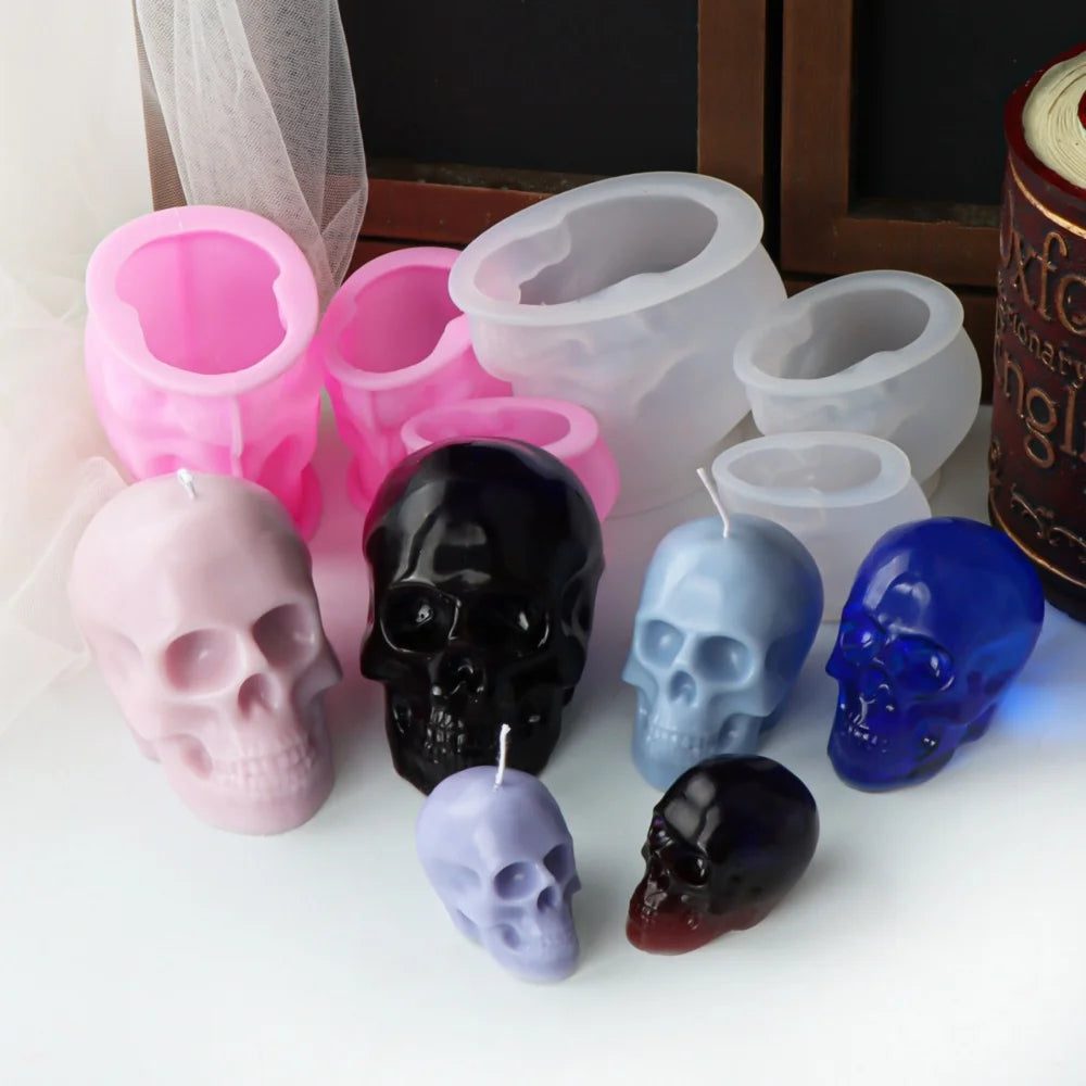 3D Skull Silicone Mold for Candle Making & Resin Crafts