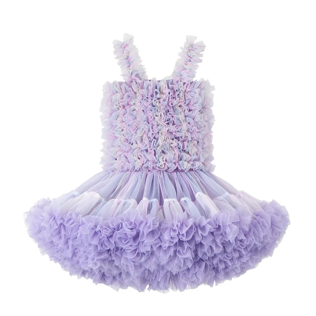 Children's Princess Tutu Dress with Ruffled Ball Gown Design