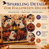 A DIY kit featuring Halloween ghost and pumpkin art made with shimmering pearl beads for seasonal decor