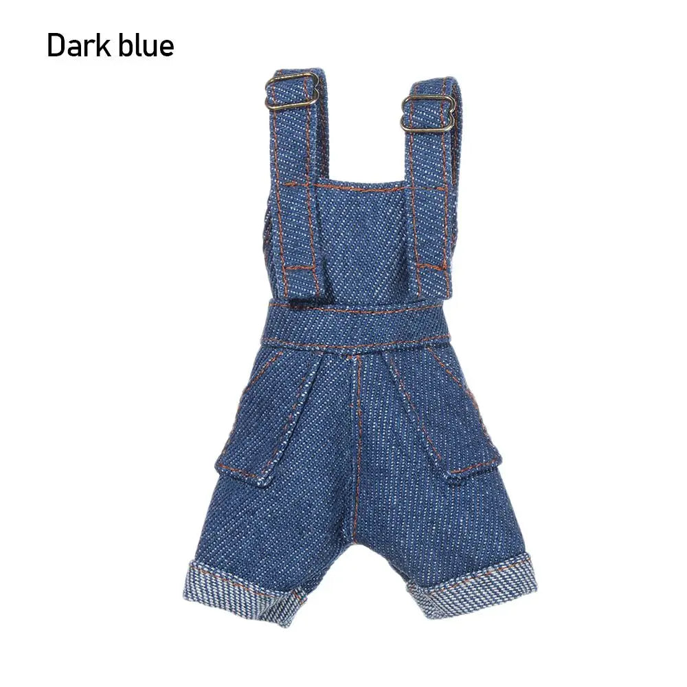 Dark blue mini doll overalls set with a white t-shirt