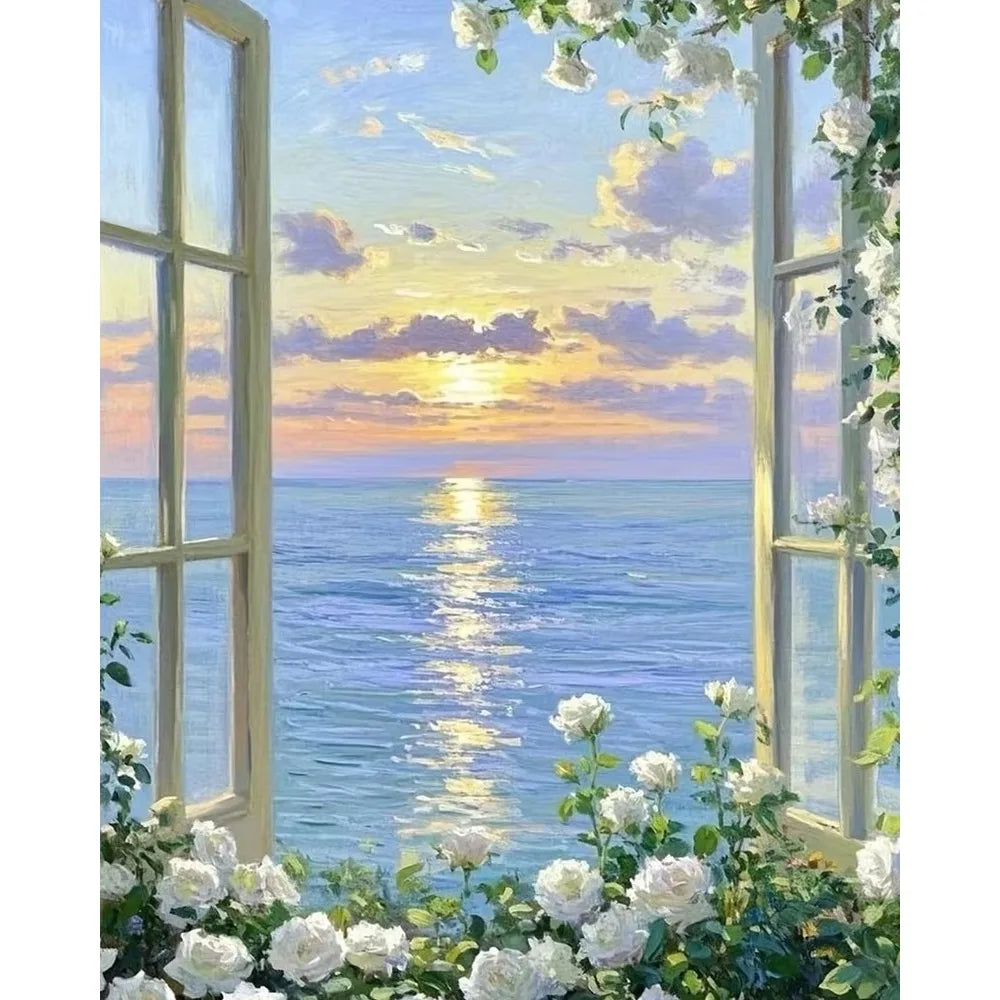 Sea Landscape Diamond Painting Kit — Full Drill, Wall Art