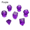 7-Piece Polyhedral Dice Set with Dual-Color Design for RPG and Tabletop Games