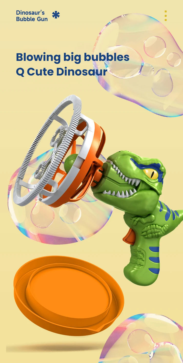 Dinosaur Bubble Gun – Automatic Light-Up Bubble Blower for Kids