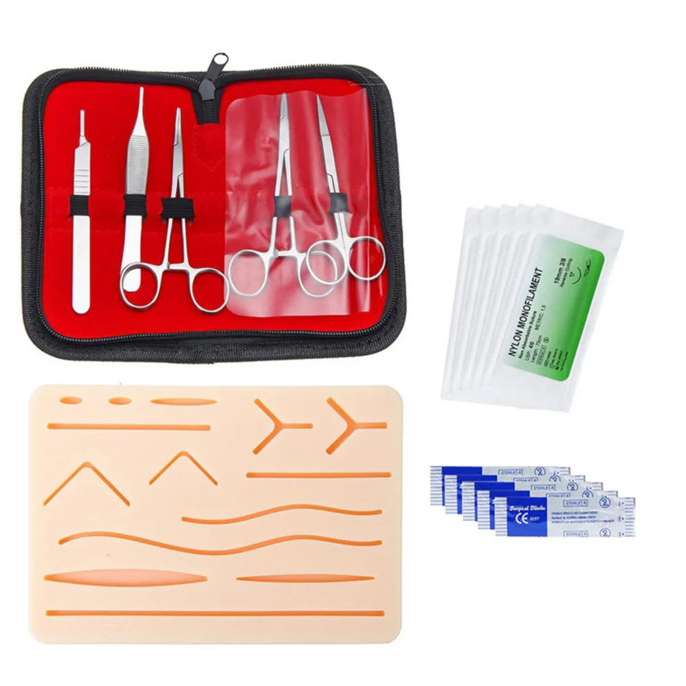 Suture Practice Kit with Reusable Skin Pad for Medical Training