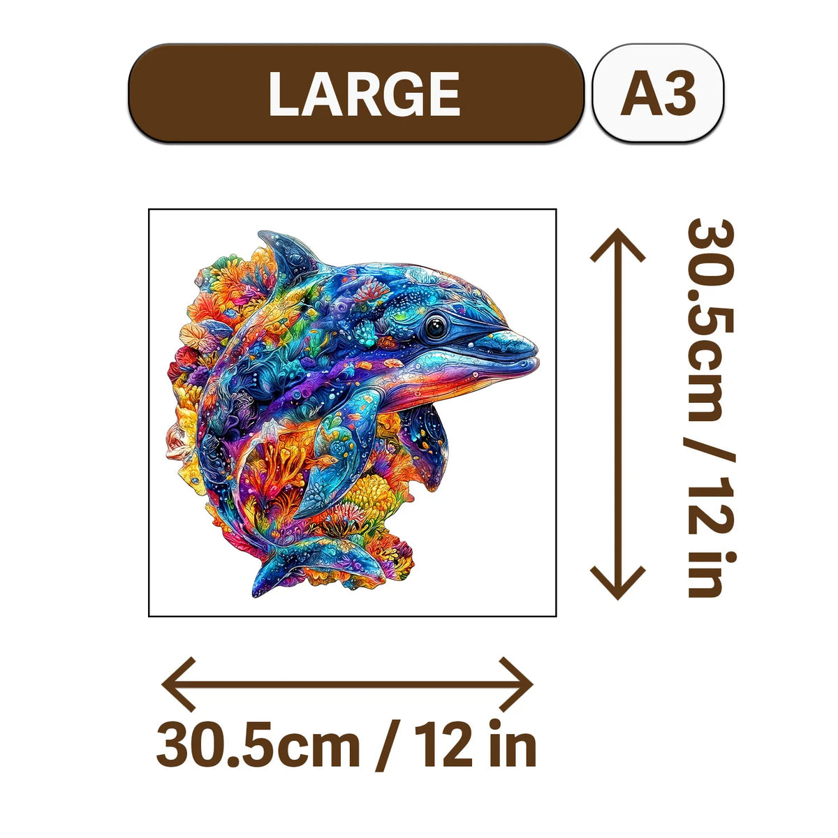 Large A3 jigsaw puzzle of a colorful elephant