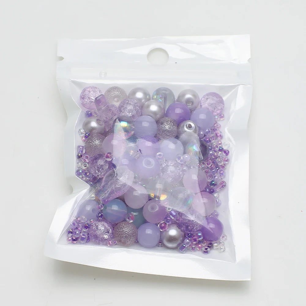 Crystal Glass Seed Beads for Jewelry Making – 45g Mixed Colors & Shapes
