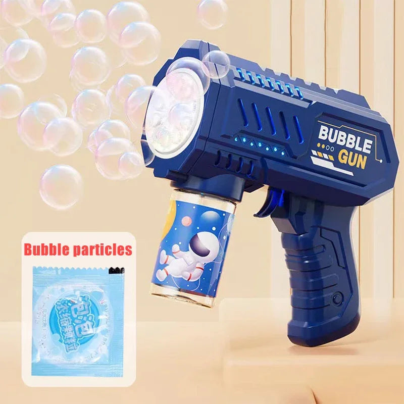 Dinosaur Bubble Gun with LED Lights – Automatic Bubble Blower for Kids