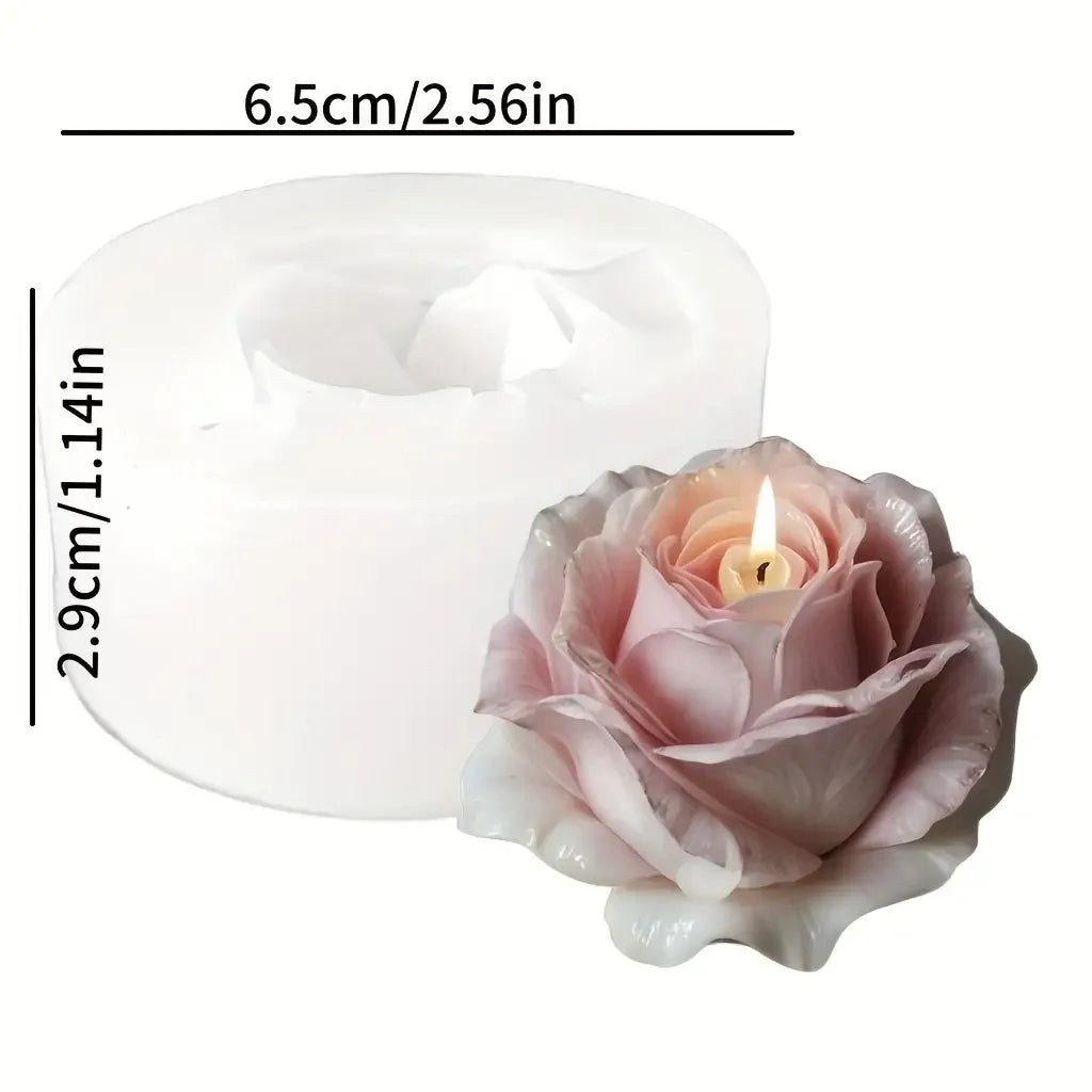 Reusable Rose Silicone Mold with Realistic Layered Petals