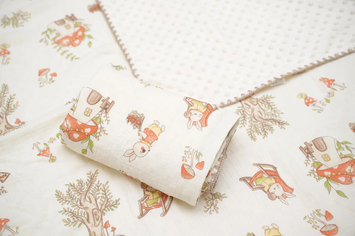 Baby Bear Print Cotton Gauze Swaddle Blanket