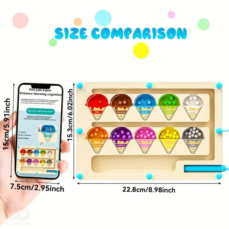 Magnetic Color Sorting Maze Wooden Puzzle Board for Toddlers