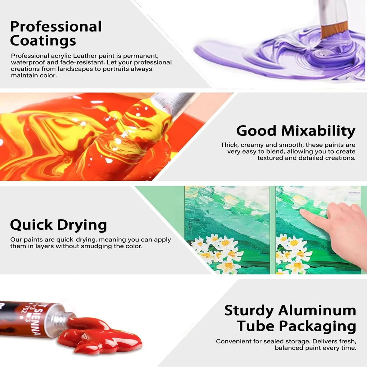 Professional Acrylic Leather Paint Set for Shoes, Bags & DIY Projects