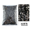 Bag of A33 Mineral ash, a dark granular material used for DIY craft and nail art.