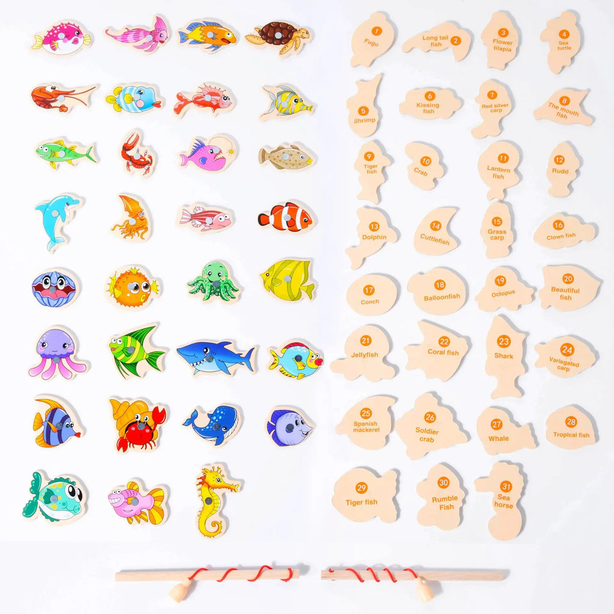 Wooden Magnetic Fishing Game for Kids