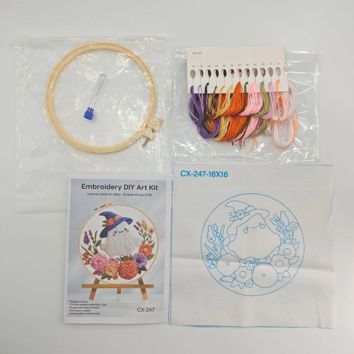 Fall Harvest Pumpkin Embroidery Kit for Adults