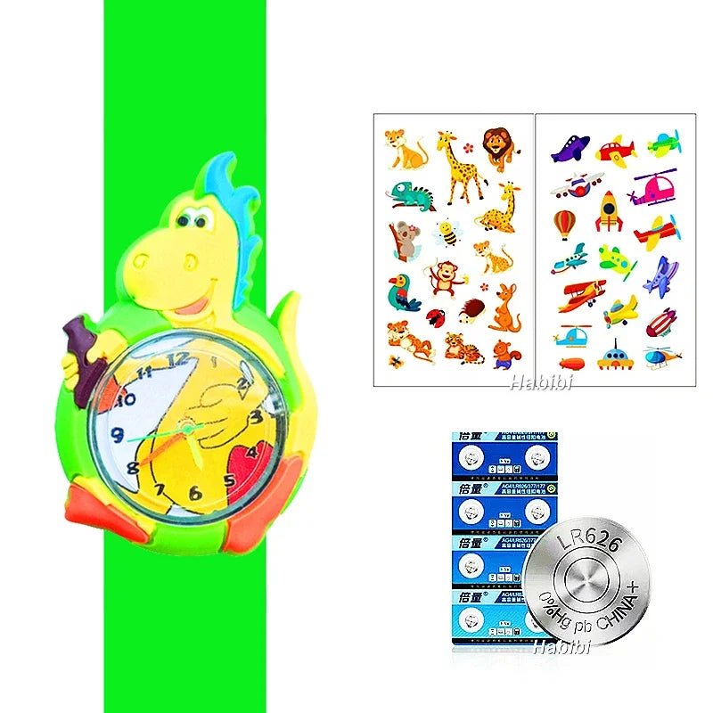 Kids' Cartoon Dinosaur Digital Watch with Silicone Band