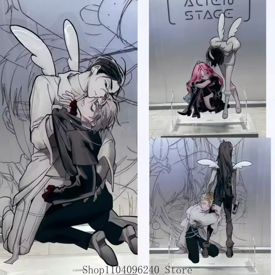 Anime Alien Stage acrylic figure stand featuring a stylized illustration of a character with large wings
