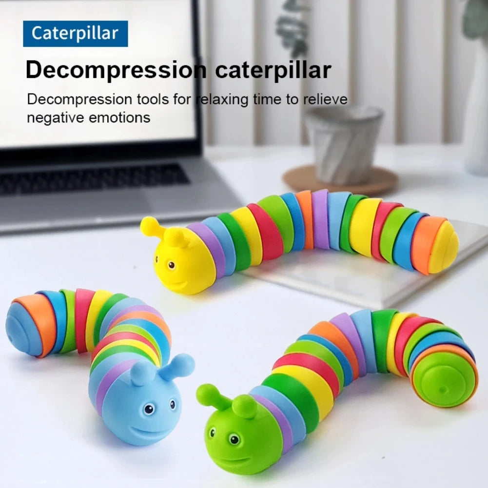 Articulated Fidget Slug Toy - Sensory Stress Relief for Kids and Adults