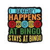 Black silicone beads with colorful text that reads What Happens at Bingo stays at Bingo