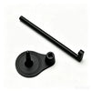 A black vertical sewing machine spool holder with an anti-tangle thread guide.