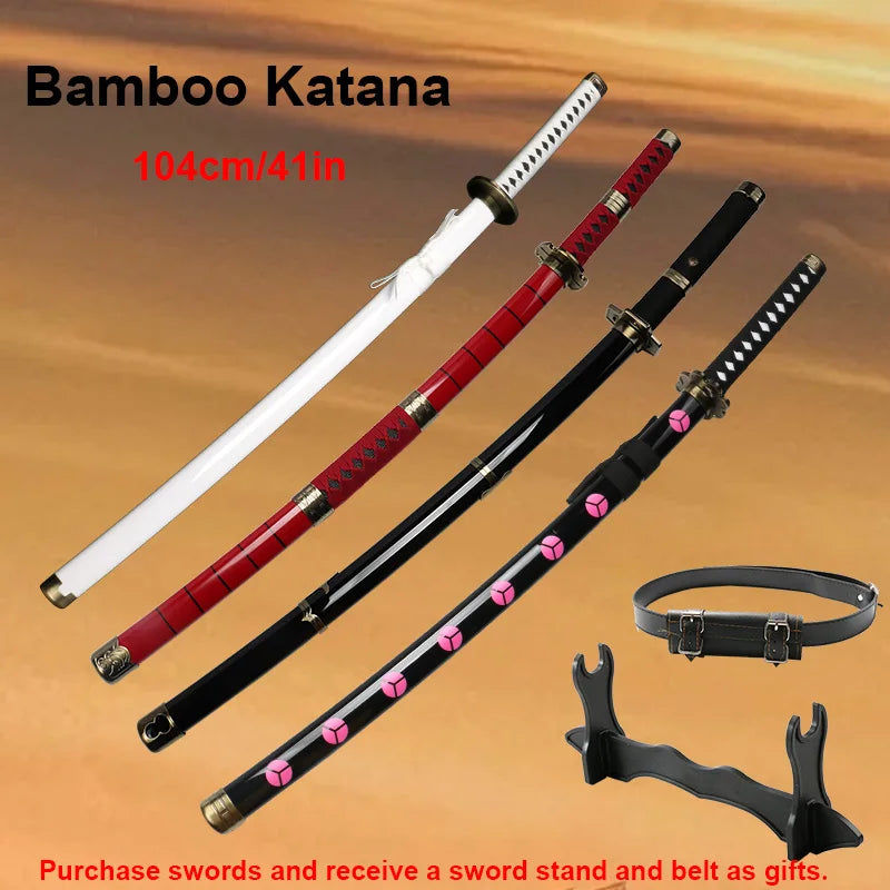 One Piece Roronoa Zoro Bamboo Katana Cosplay Sword