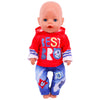 Bear Print Casual Outfit for 43 cm Baby Dolls