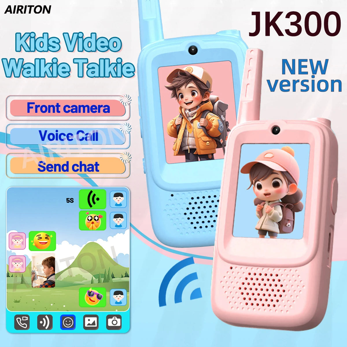 Kids' Video Walkie-Talkies with Voice, Emoji, and Photo Sharing