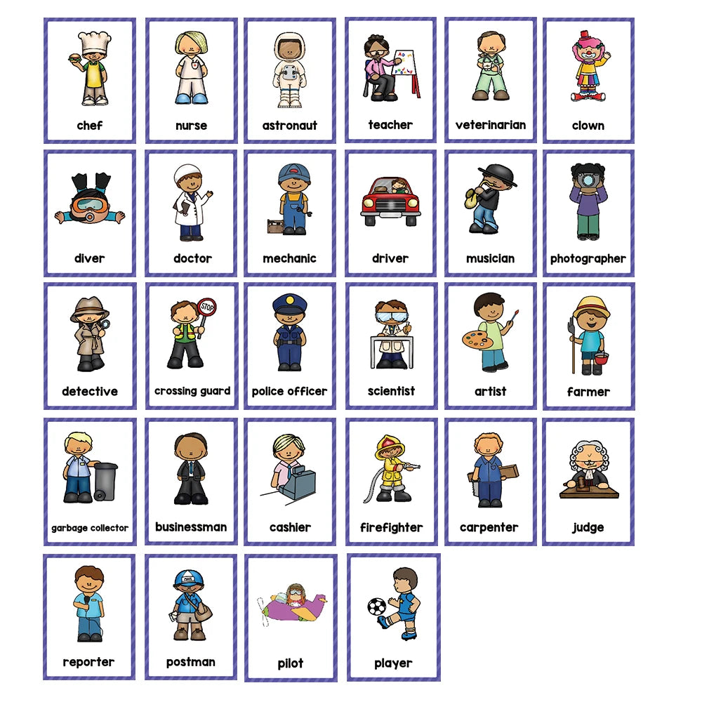 Montessori English Word Learning Cards for Kids