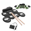 Foldable Silicone Electronic Drum Pad with Drumsticks and Sustain Pedals