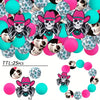 A collection of 25 silicone beads featuring skull and sombrero designs in various colors like pink, teal, and gray.
