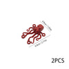 Two red marine creature building blocks with dimensions 4.9cm by 6.9cm.
