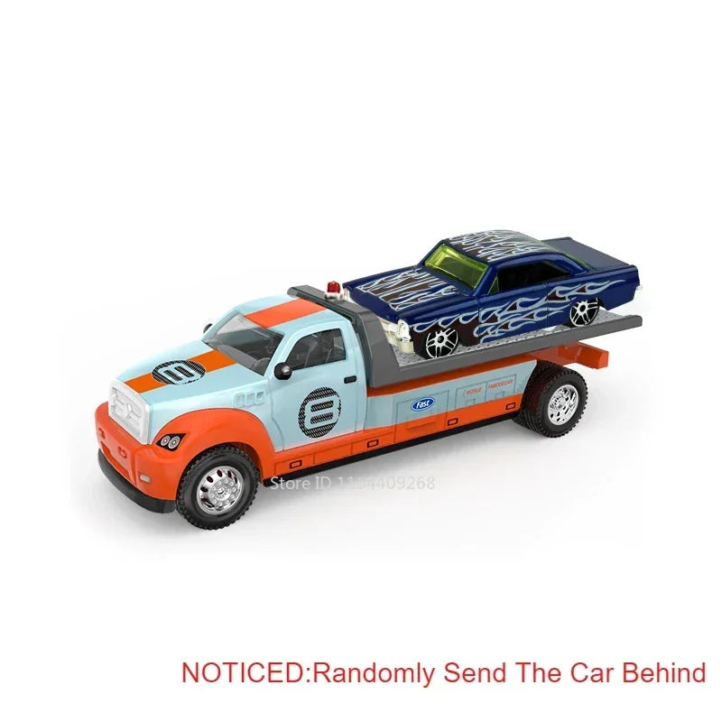 Diecast Metal Container Truck with Trailer – Pull-Back Action