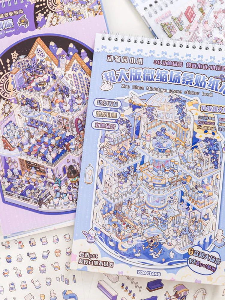 3D Miniature Scene Sticker Book for Kids