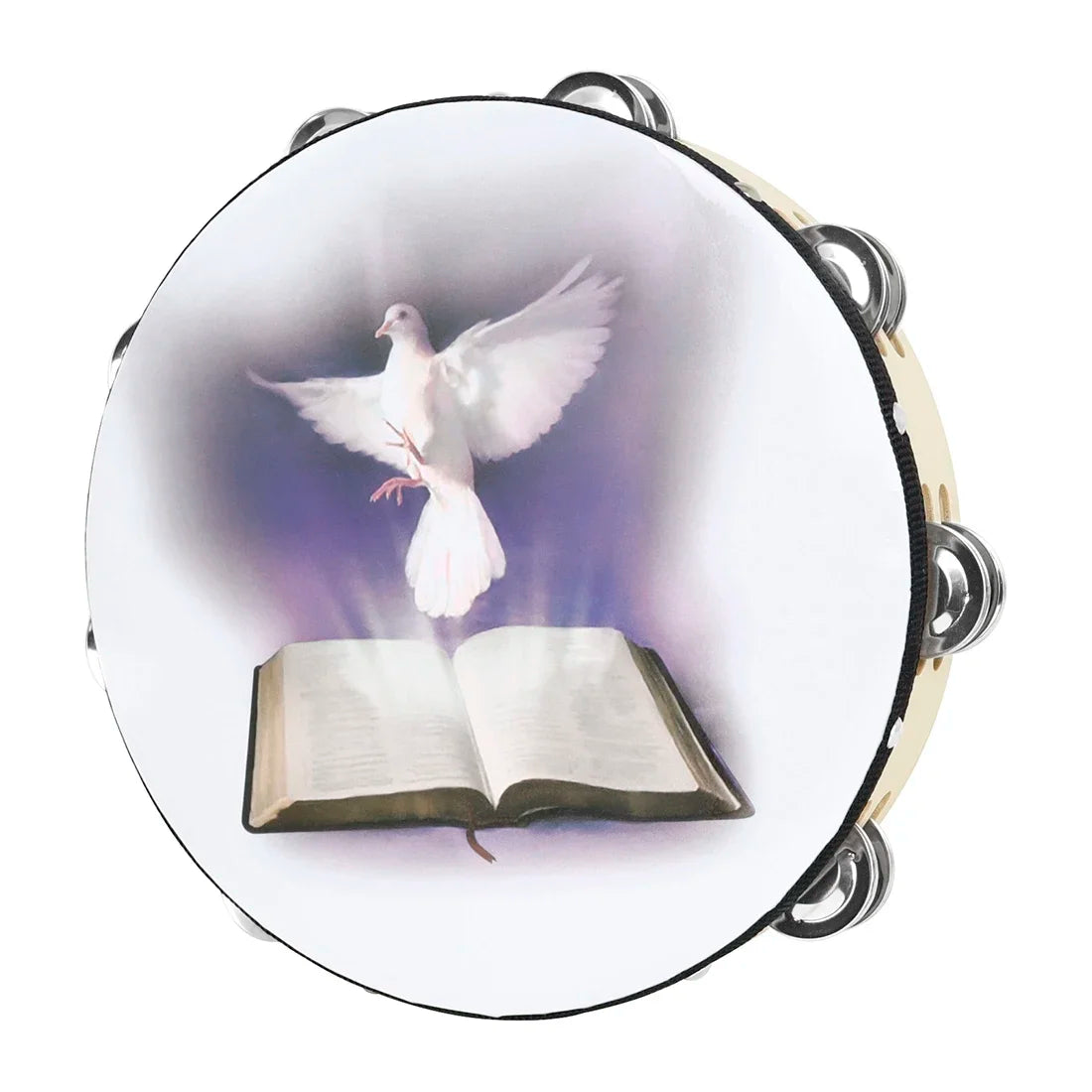 Professional Wooden Tambourine with Double Row Jingles