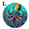 A vibrant, colorful illustration of an octopus or squid with swirling tentacles against a teal background.