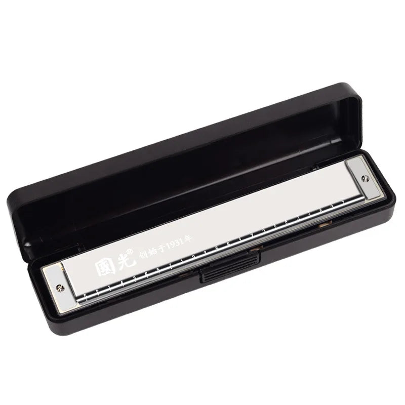 24-Hole Tremolo Harmonica in C with Carrying Case