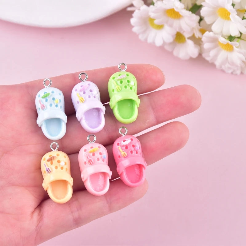 Ocean Summer Slippers Resin Charms for DIY Jewelry Making