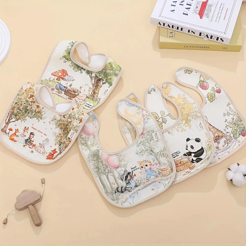Cotton Baby Bibs with Adjustable Neck – Waterproof & Absorbent