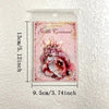 A pink floral hot stamp sticker featuring a delicate rose design on a transparent backing.