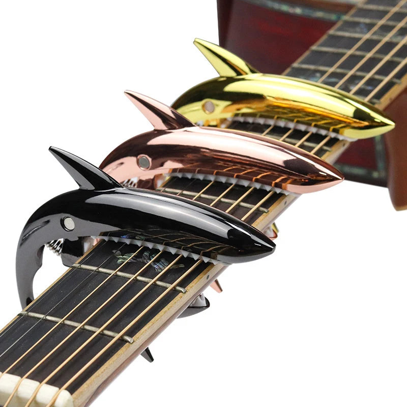 Zinc Alloy Shark Guitar Capo for Acoustic and Electric Guitars