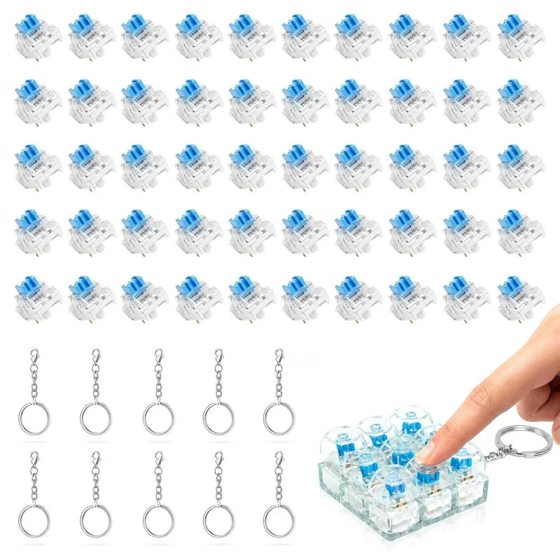 Tactile Blue Mechanical Switch Kit for 3D Printed Clickers