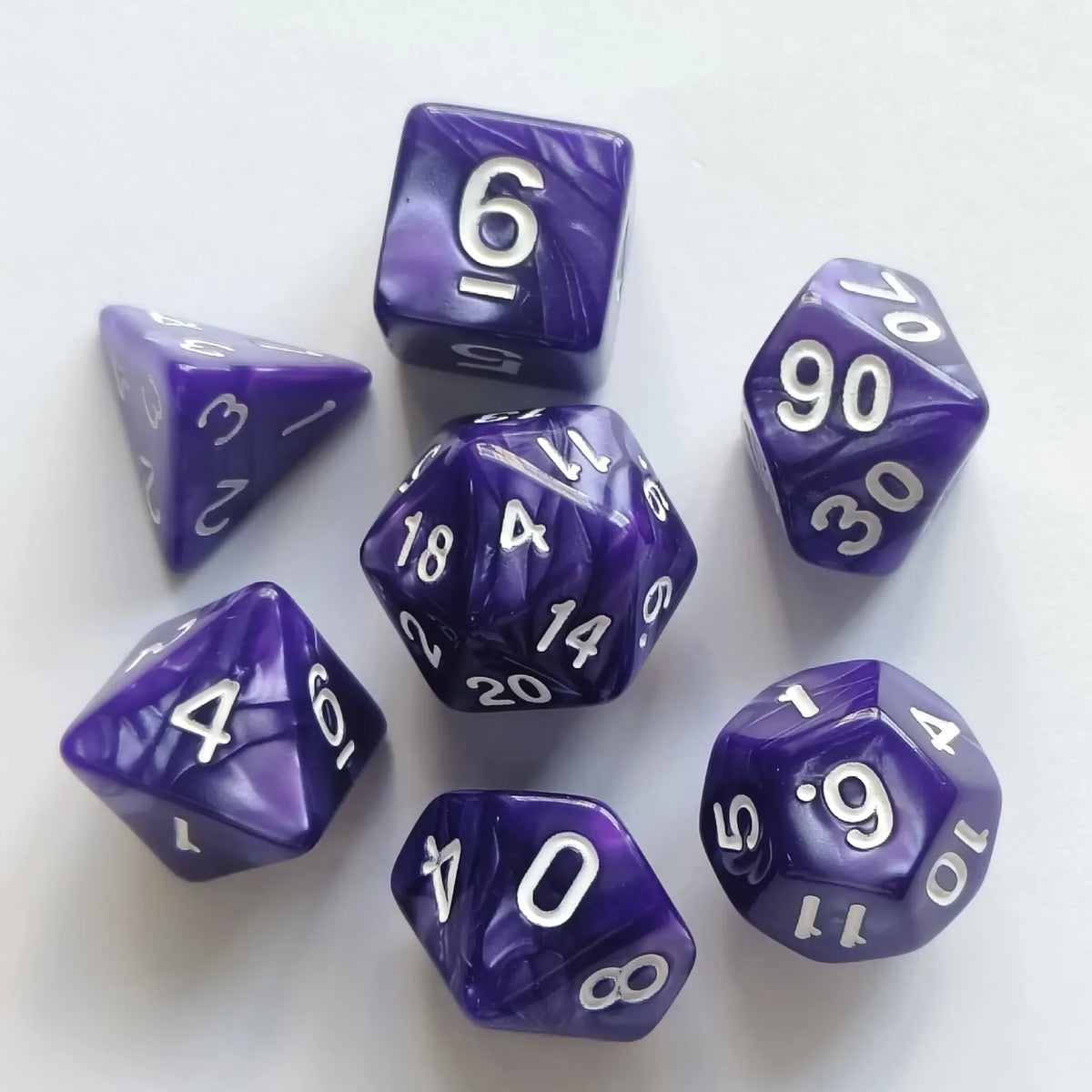 Colorful Pearl Polyhedral Dice Set for Tabletop RPGs
