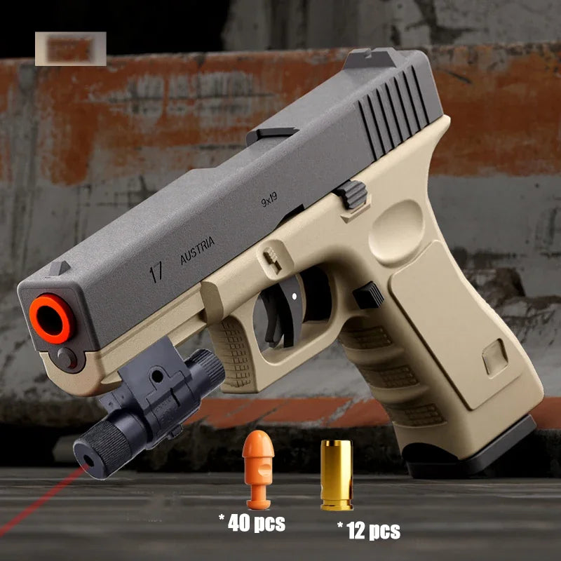 Soft Bullet Pistol with Blowback Action and Shell Ejection