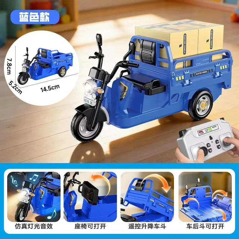 Mini Remote Control Tricycle with Liftable Bed