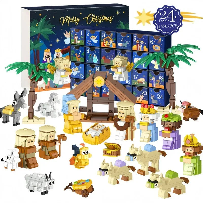 24-Day Christmas Advent Calendar with DIY Tree & Train Set