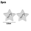 Two silver star-shaped phone charm hooks with adhesive backing