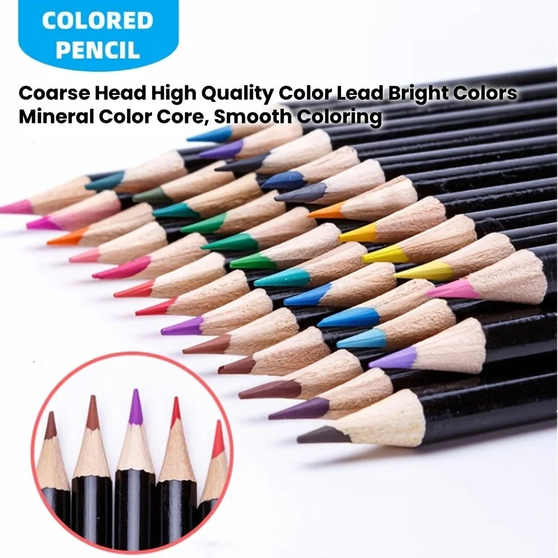 142-Piece Wooden Art Set with Pencils, Paints, Brushes & More