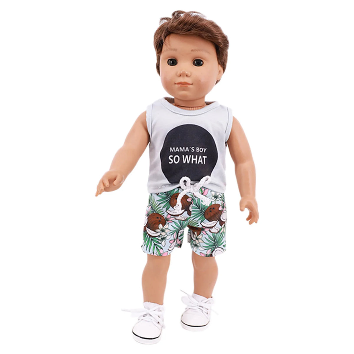 Bear Print Casual Outfit for 43 cm Baby Dolls
