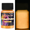 Jar of orange yellow glow-in-the-dark pigment powder for resin art