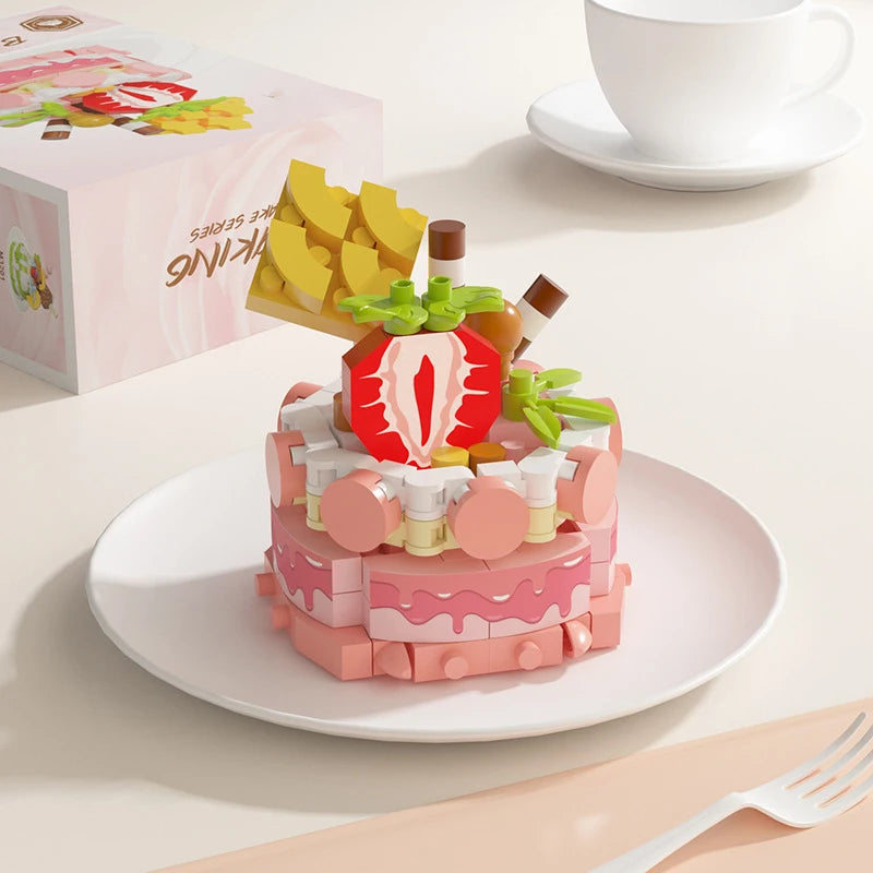 Cake-Shaped Building Block Set for Creative Home Décor