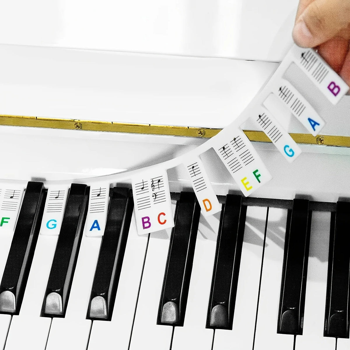 Reusable Silicone Piano Key Note Labels for 88-Key Full Size Keyboards